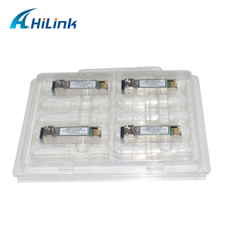 Dubleks LC SMF Alıcı-Verici Modülü 10G DWDM SFP+ C17-C61 İletim için 100km DOM