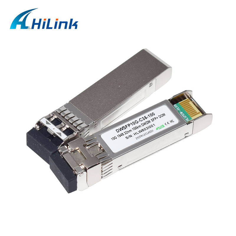 Dubleks LC SMF Alıcı-Verici Modülü 10G DWDM SFP+ C17-C61 İletim için 100km DOM