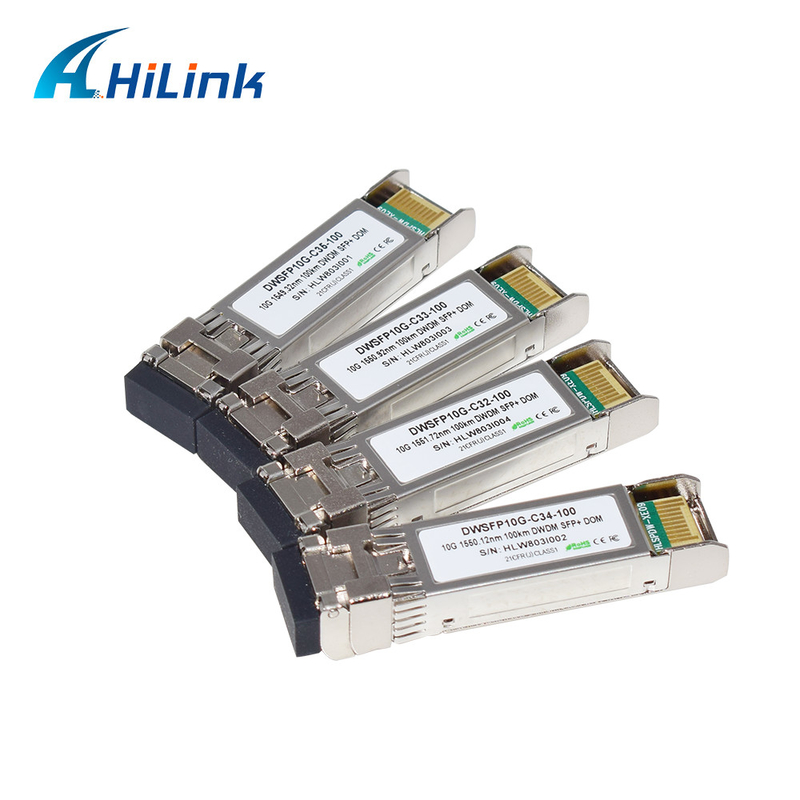 Dubleks LC SMF Alıcı-Verici Modülü 10G DWDM SFP+ C17-C61 İletim için 100km DOM