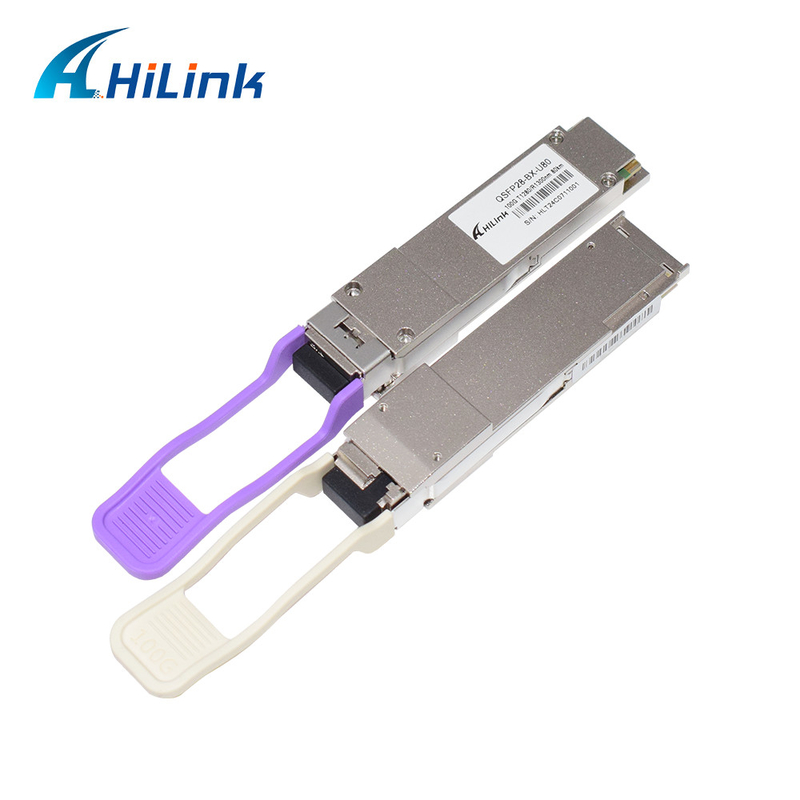 100Gb/s QSFP28 BiDi 80km Alıcı Sıcak Bağlanabilir Simplex LC/UPC DOM Optik Alıcı Modülü