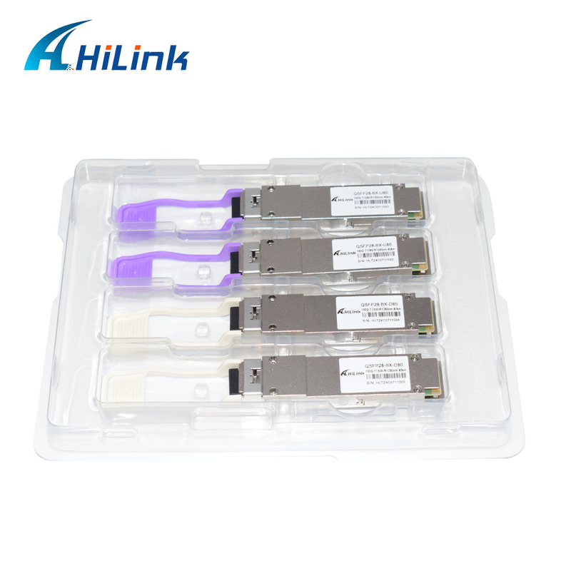 100Gb/s QSFP28 BiDi 80km Alıcı Sıcak Bağlanabilir Simplex LC/UPC DOM Optik Alıcı Modülü