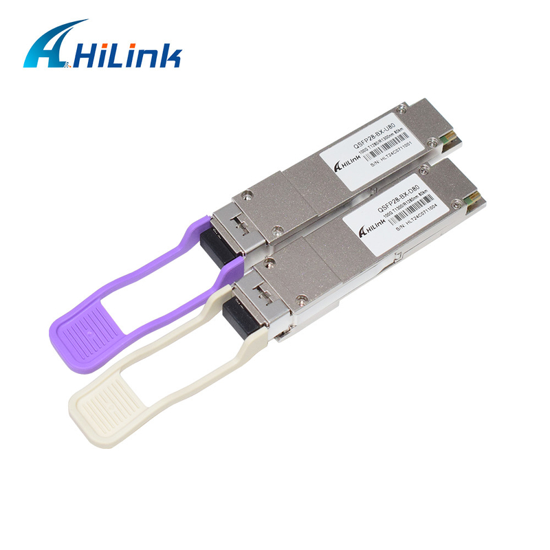 100Gb/s QSFP28 BiDi 80km Alıcı Sıcak Bağlanabilir Simplex LC/UPC DOM Optik Alıcı Modülü