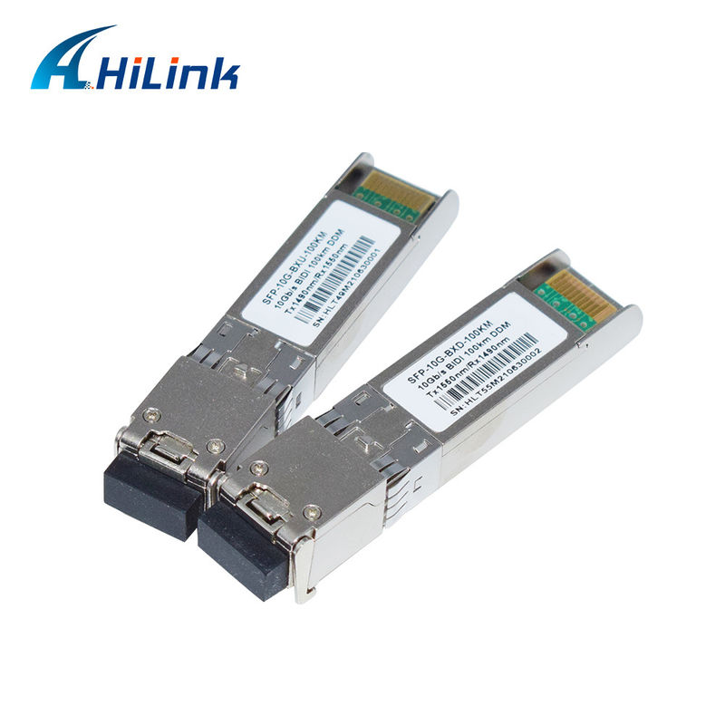 BIDI 10G WDM SMF Optik Alıcı SFP+ 100KM Tx1490nm/Rx1550nm FTTH Ağları için LC Fiber Optik Alıcıları ile