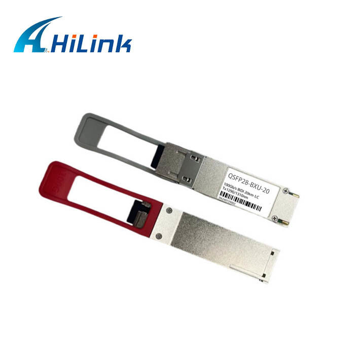 100G Temel QSFP28 BiDi Modülü 0 ila 70C Çevre için 10km ve 20km Veri Hızı