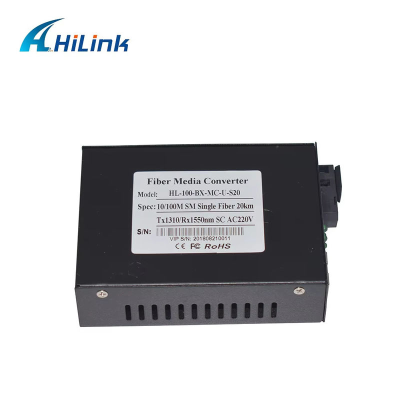 BIDI WDM Tek Fiber Optik Medya Dönüştürücü 10/100M 1310/1550nm 20km SFP Optik Ekipman