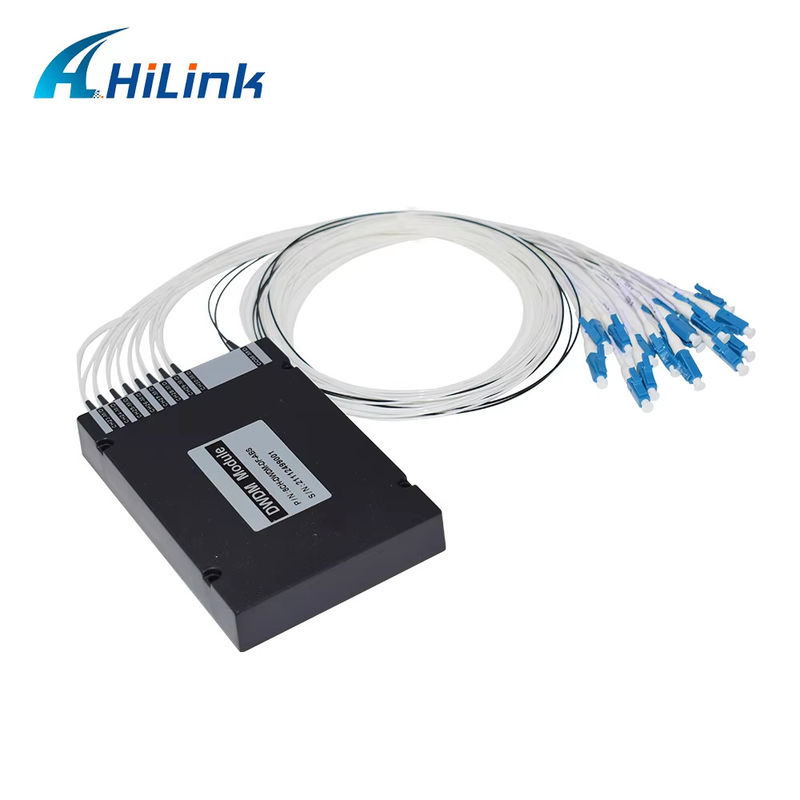WDM Ekipmanı 8CH 100GHZ DWDM MUX Demux Çift Fiber Dubleks LC UPC C Bandı ABS Kutusu