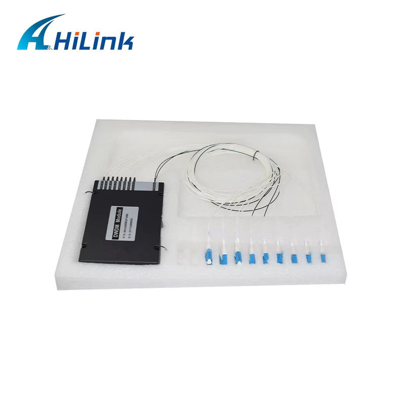 WDM Ekipmanı 8CH 100GHZ DWDM MUX Demux Çift Fiber Dubleks LC UPC C Bandı ABS Kutusu