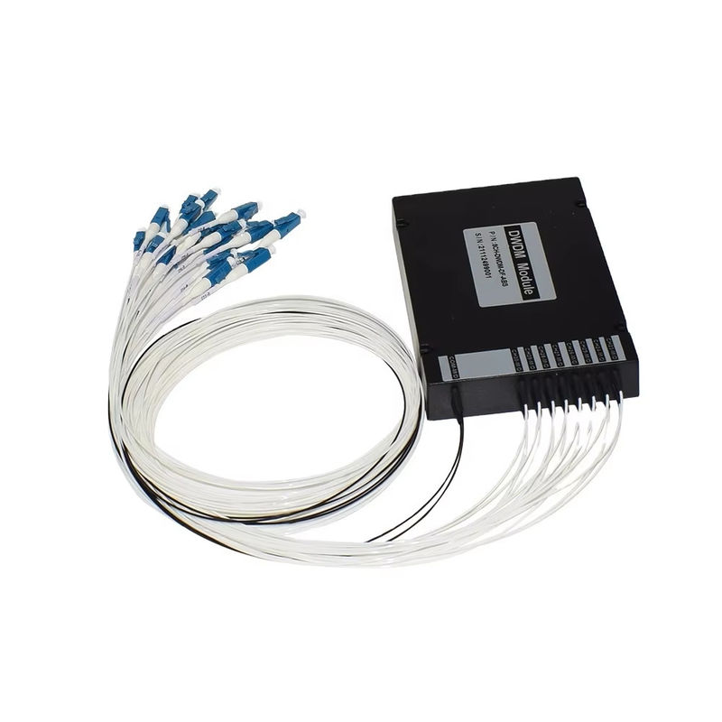 WDM Ekipmanı 8CH 100GHZ DWDM MUX Demux Çift Fiber Dubleks LC UPC C Bandı ABS Kutusu
