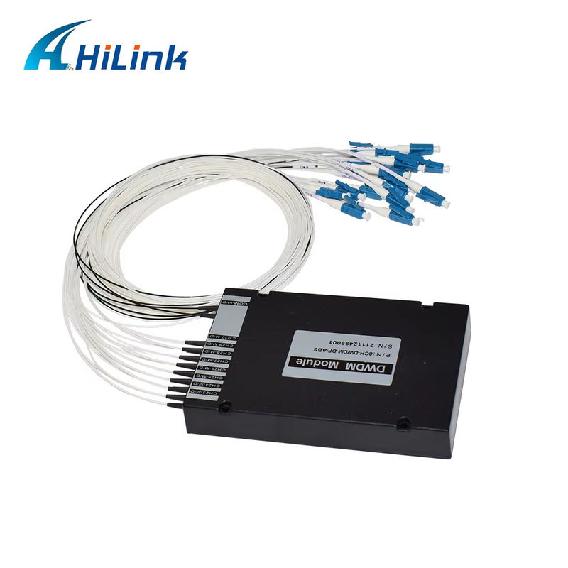 WDM Ekipmanı 8CH 100GHZ DWDM MUX Demux Çift Fiber Dubleks LC UPC C Bandı ABS Kutusu