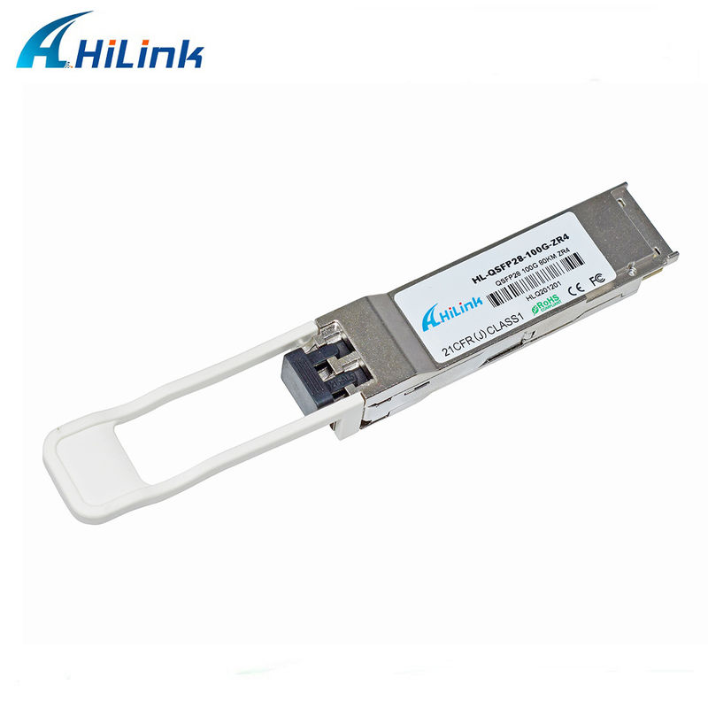 Hilink 100G QSFP28 ZR4 80KM LWDM 1295-1304NM SOA+PIN Duplex LC Bağlantısı Alıcı Modülü