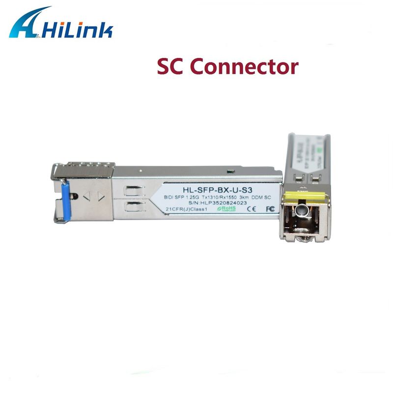 1.25G BIDI 1310/1550nm 3km SFP Alıcı-Verici, 0 ila 70C Sıcaklıkta Uzun Mesafeli Veri İletimi için