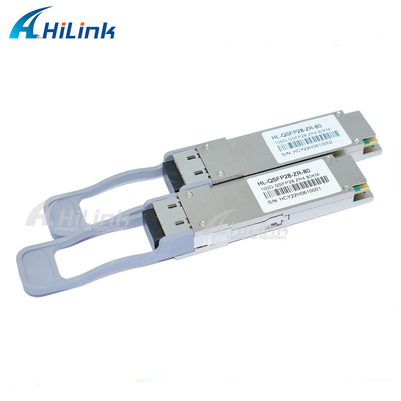 100Gb/s 80km QSFP28 Alıcı Sıcak Takılabilir Dupleks LC Bağlantısı LAN WDM EML TOSA SOA PIN SMF