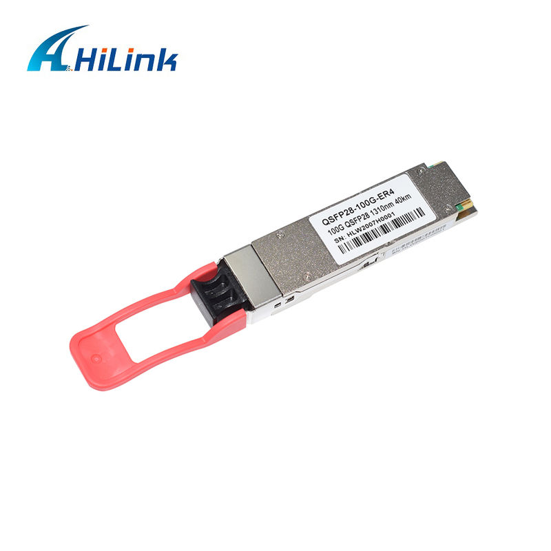 100Gb/s QSFP28 ER4 Optik Alıcı Modülü 40KM Hot Pluggable Duplex LC LAN WDM APD SMF RoHS-6 uyumlu