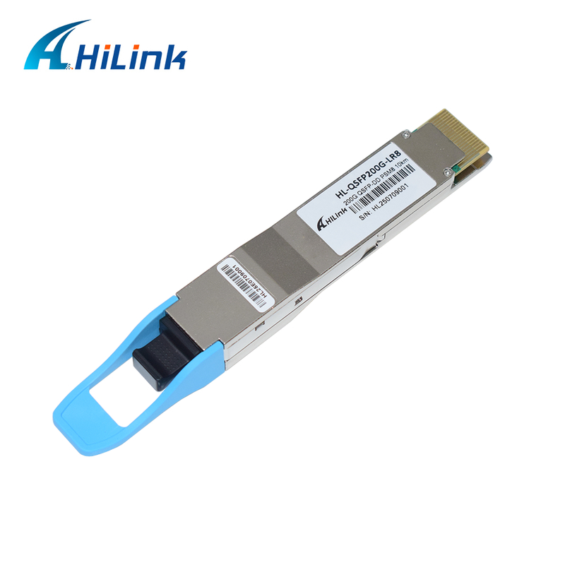 10KM 1310nm MPO16 APC 8 derece DOM Optik Alıcı-Verici 200G QSFP DD LR8 PSM8 Dalga Boyu Mesafe