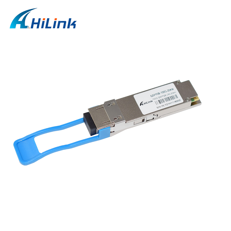 100Gb/s QSFP28 LR4 Optik Alıcı-Verici Modülü 20KM Tak Çıkar Dupleks LC Konnektör Tek Modlu RoHS Uyumlu