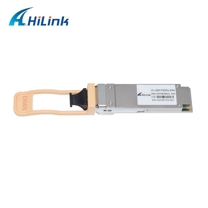 QSFP200G QSFP56 200G SR4 Takılabilir Optik Alıcı-Verici 70m@OM3 100m@OM4 FEC Tek MPO12 Çok Modlu Fiber RoHS uyumlu 200GBASE-SR4 Ethernet bağlantıları için Yüksek Hız Veri merkezleri