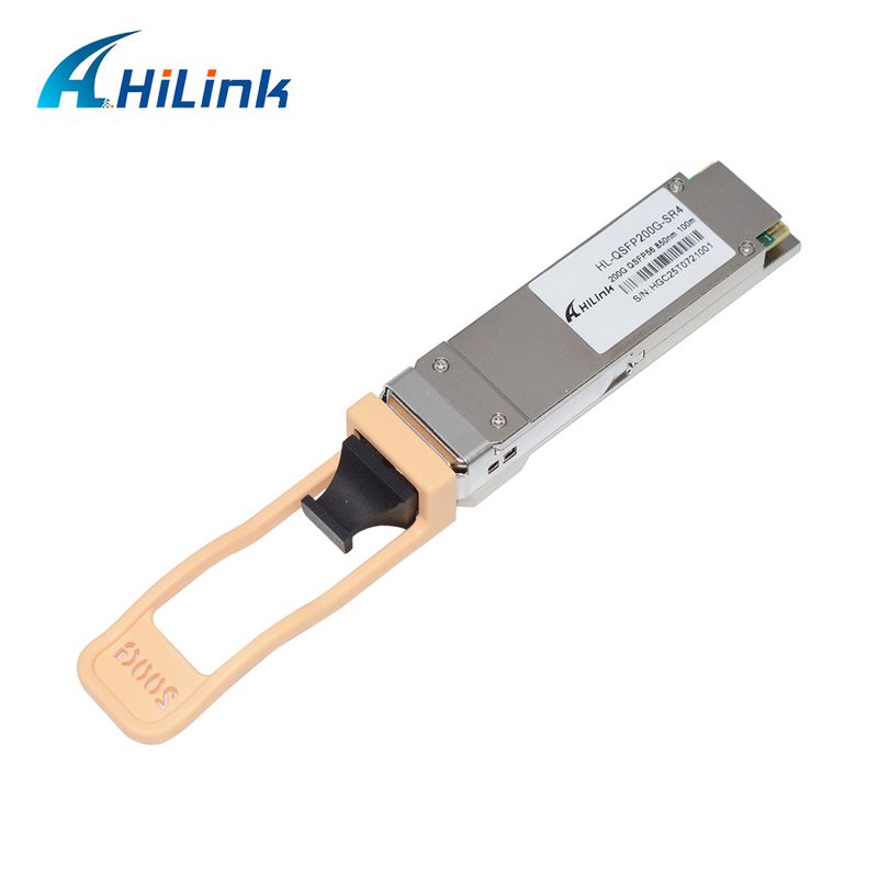 QSFP200G QSFP56 200G SR4 Takılabilir Optik Alıcı-Verici 70m@OM3 100m@OM4 FEC Tek MPO12 Çok Modlu Fiber RoHS uyumlu 200GBASE-SR4 Ethernet bağlantıları için Yüksek Hız Veri merkezleri