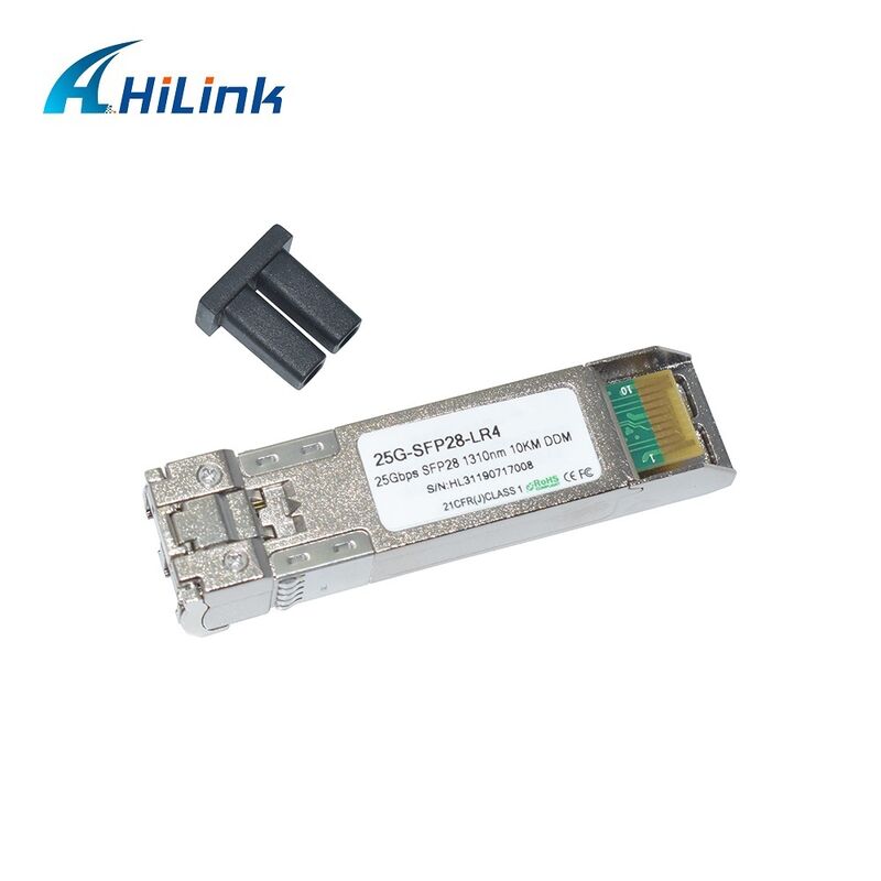 Ticari sıcaklık aralığında 25GBASE-LR Ethernet için 3.3V güç kaynağı olan Hilink 25G SFP28 Optik Modülü