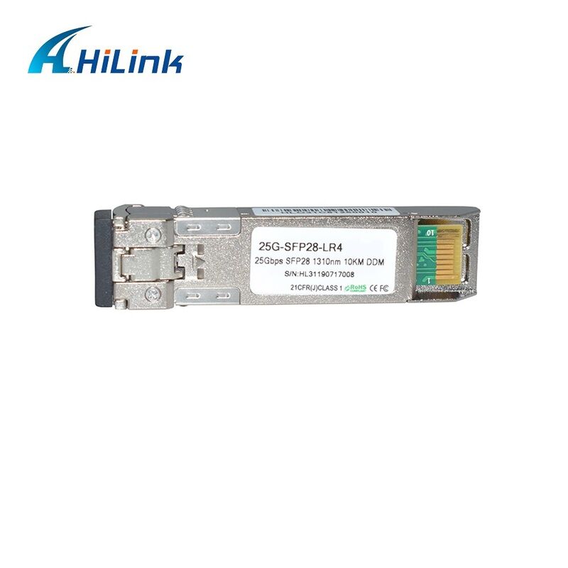 Ticari sıcaklık aralığında 25GBASE-LR Ethernet için 3.3V güç kaynağı olan Hilink 25G SFP28 Optik Modülü