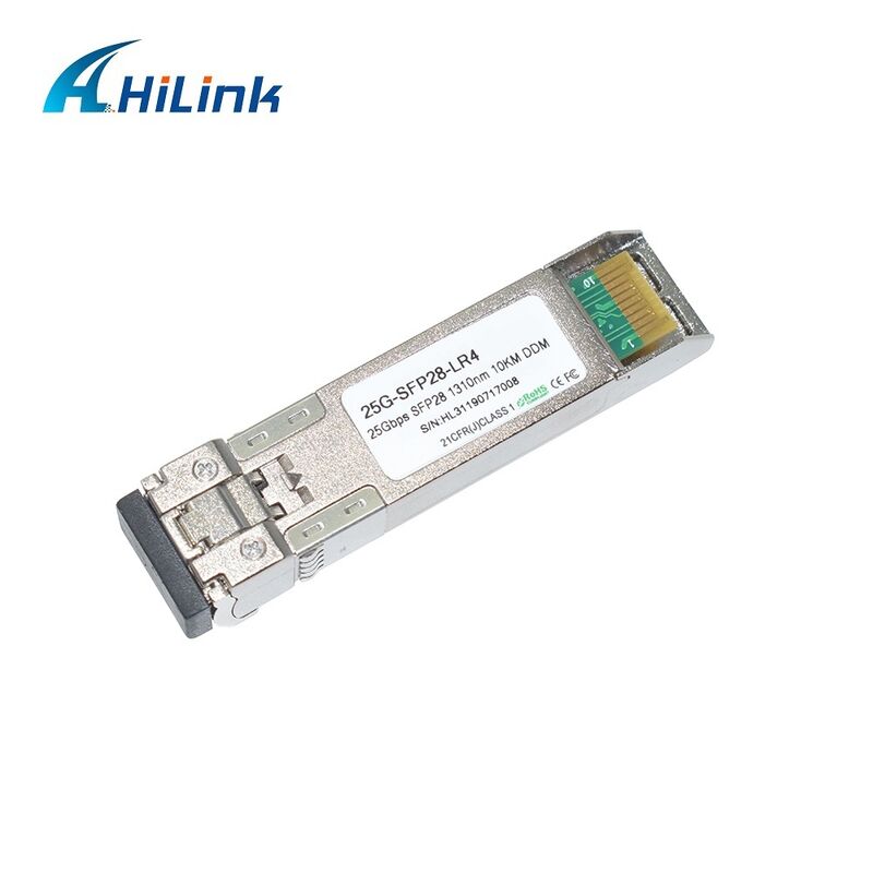 Ticari sıcaklık aralığında 25GBASE-LR Ethernet için 3.3V güç kaynağı olan Hilink 25G SFP28 Optik Modülü