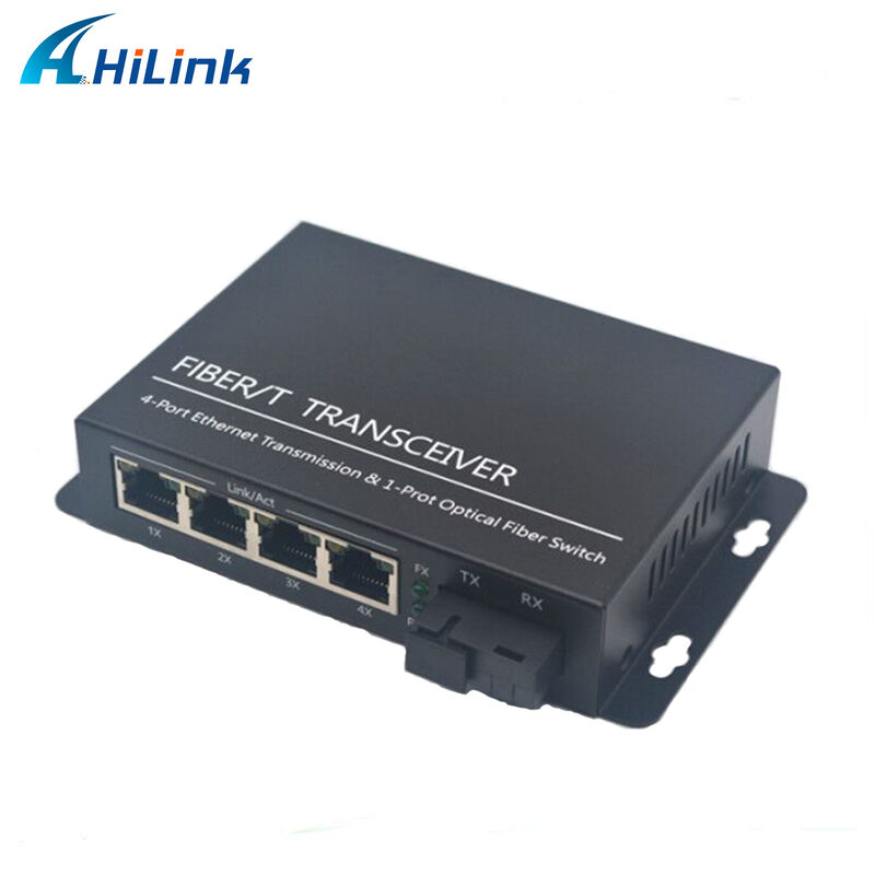 Hilink Gigabit Ethernet Fiber Optik Medya Dönüştürücü 1 Fiber Port ve 4 x 10/100/1000Base TX Dönüştürücü