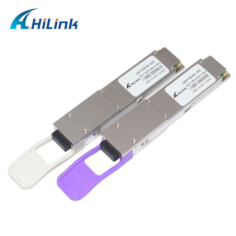 Hilink QSFP28-BX-U80/D80 80km Menzilli 100Gb/s BIDI Optik Alıcı-Verici Modülü 100G Ethernet için