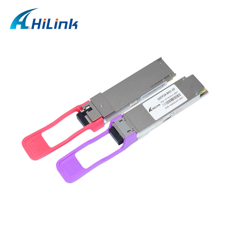 Hilink HL-QSFP28-100G-UD-20 100Gb/s 20km QSFP28 BIDI LR1 Optik Alıcı-Verici Modülü, Sıcak Takılabilir LC Konnektörlü