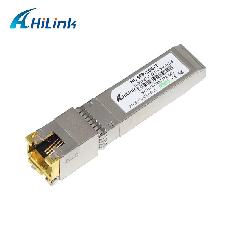 Hilink 10G Veri Hızı SFP+ Alıcı-Verici, 30M/80M Mesafe ve RoHS Uyumlu 10GBASE-T Bakır Modül