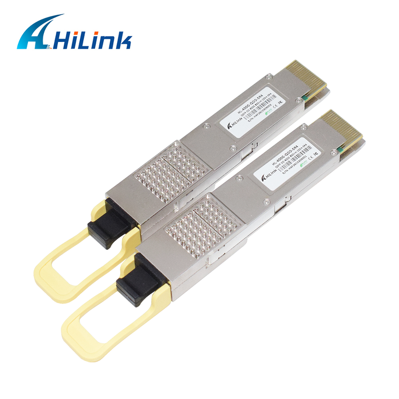 Hilink Uyumlu 400G QSFP-DD SR4 Optik Modül, 100m İletim için MPO-12 Konnektörlü