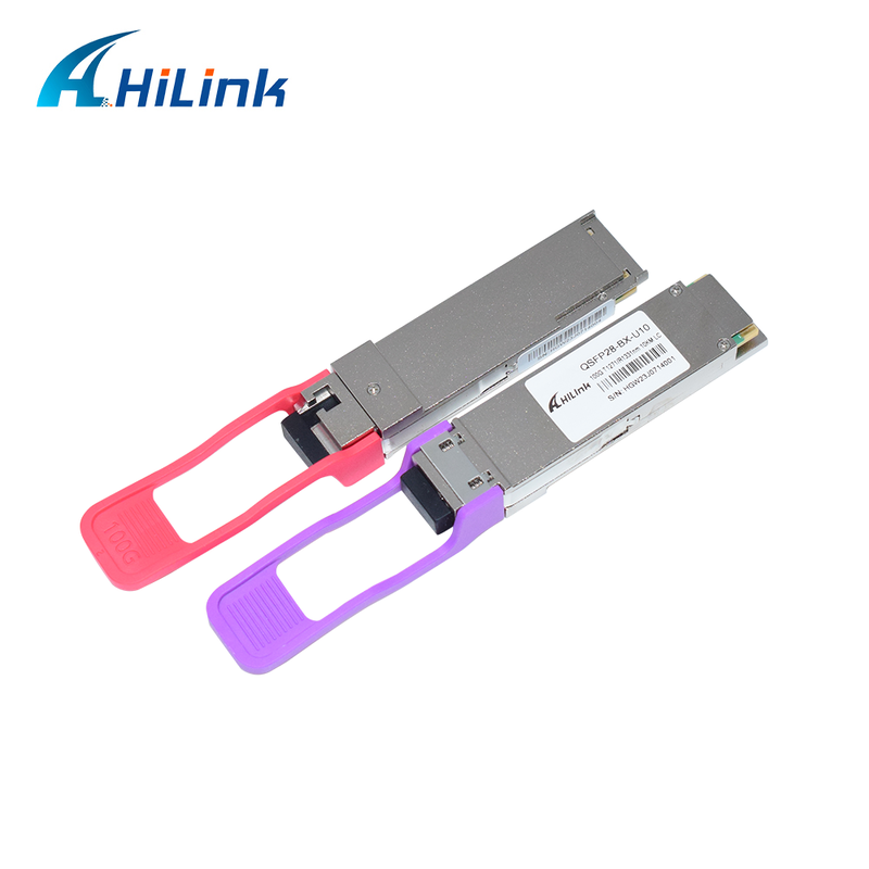 QSFP28 100G BIDI 10KM Optik Alıcı-Verici SMF Simplex LC Konnektör DDM 1271/1331