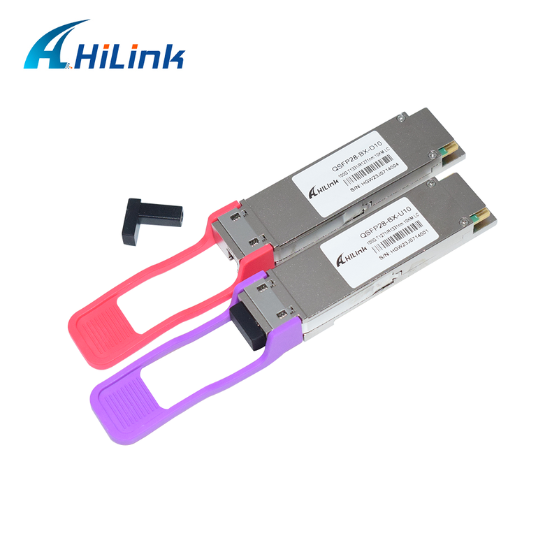 QSFP28 100G BIDI 10KM Optik Alıcı-Verici SMF Simplex LC Konnektör DDM 1271/1331