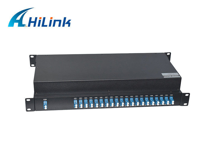 40 Kanal Çift Fiber DWDM Mux Demux FMU 1U Raf Montaj AAWG Pasif Cihaz