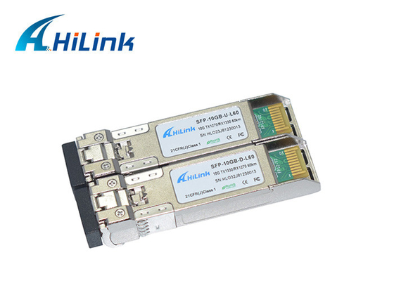 Hilink LC Konnektör Fiber Optik Alıcı-Verici 10G SFP+ BIDI WDM 60KM 1270nm 1330nm