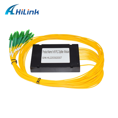 1X16 Tek Modlu PLC Optik Bölücü ABS Kutusu 3mm Kablo LC / APC Konnektörleri