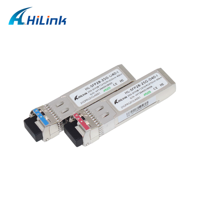 Endüstriyel Sınıf 25G BIDI 1270/1310nm 40KM APD+TIA Optik Modül Tek Fiber Simplex LC DOM